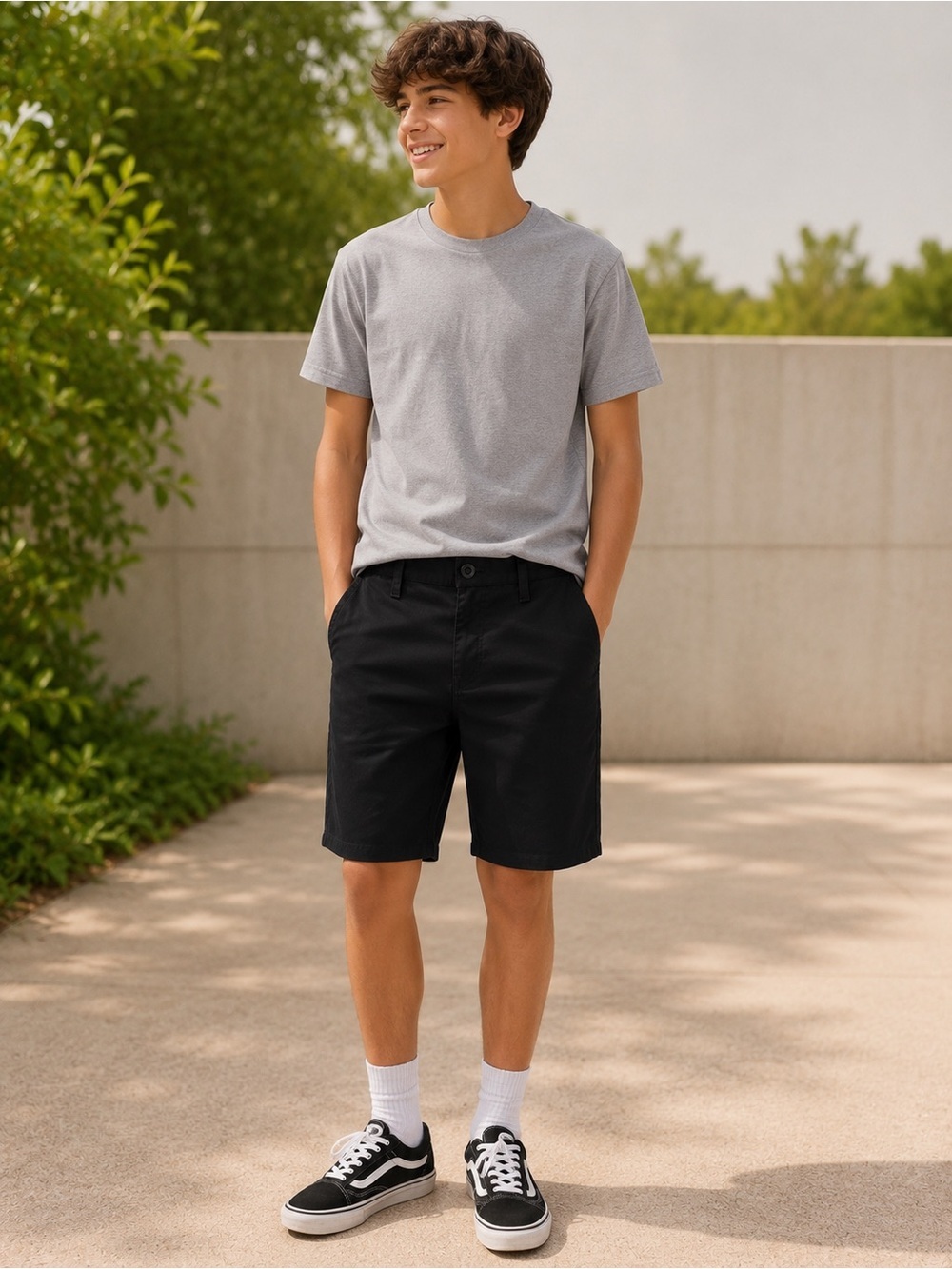 Volcom Black Flat-Front Chino Shorts Youth - NWT